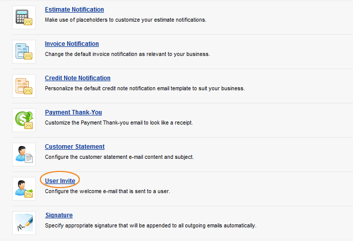 Select user invite