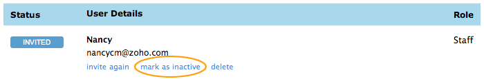 Delete active user Select delete user