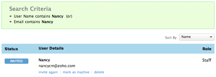 User simple search