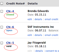 Credit Note Status