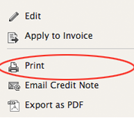 Print Credit Notes