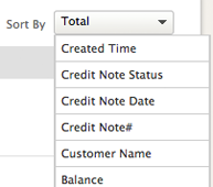 Sort Credit Notes