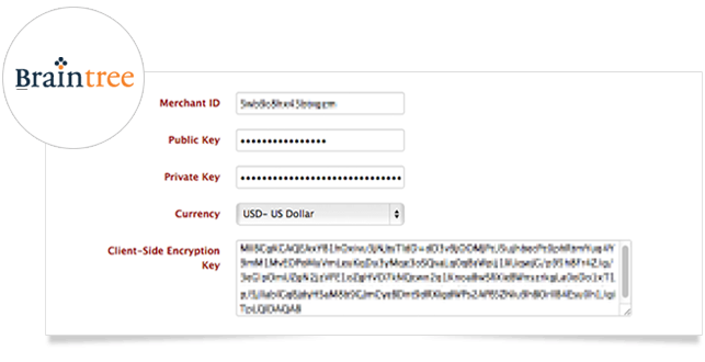 accept payments through Braintree