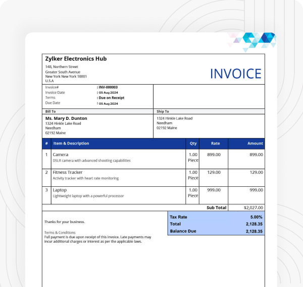 Excel invoice template