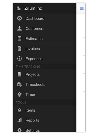 Zoho Invoice iPhone app