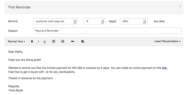 Invoice reminder