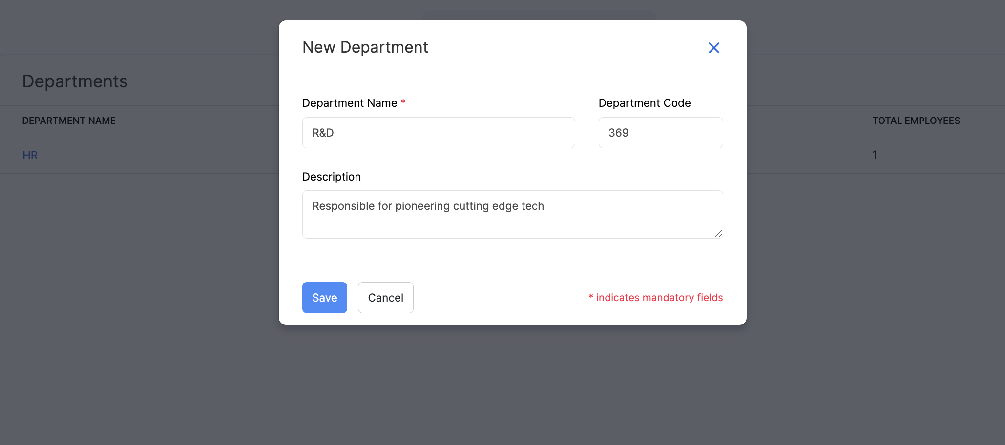 Departments and Designations