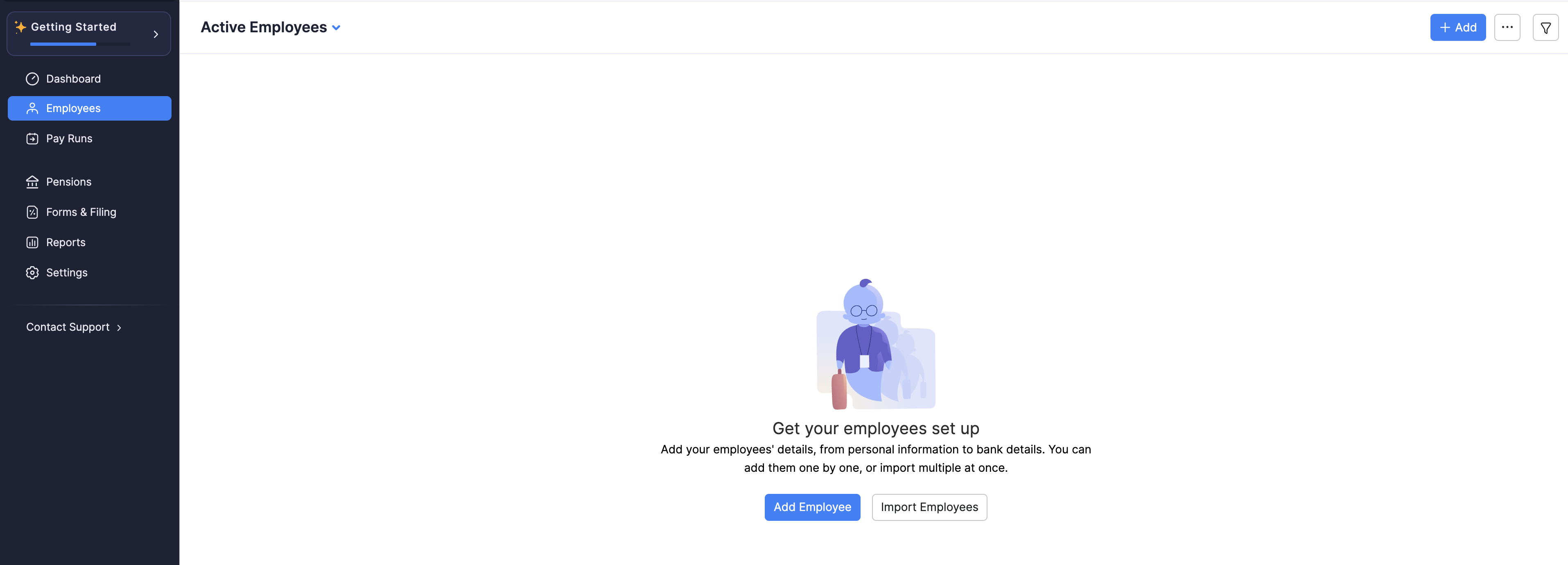 Get your employees set up empty state in Zoho Payroll