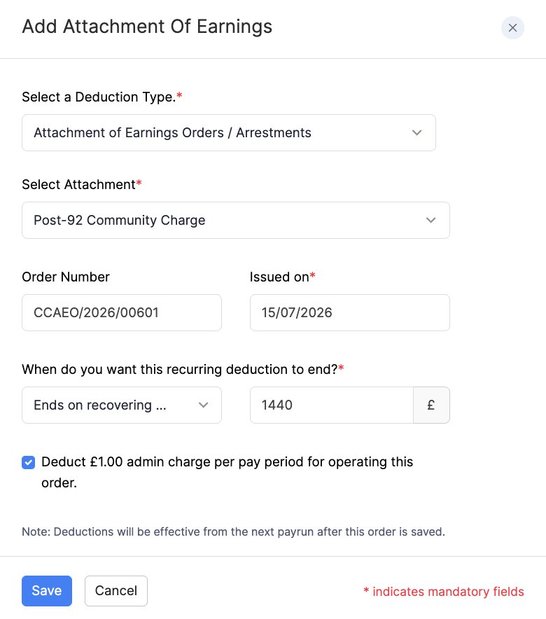 Add Post-92 Community Charge