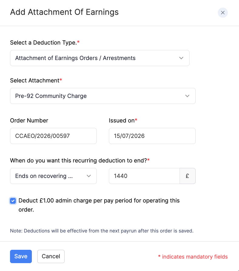 Add Pre-92 Community Charge