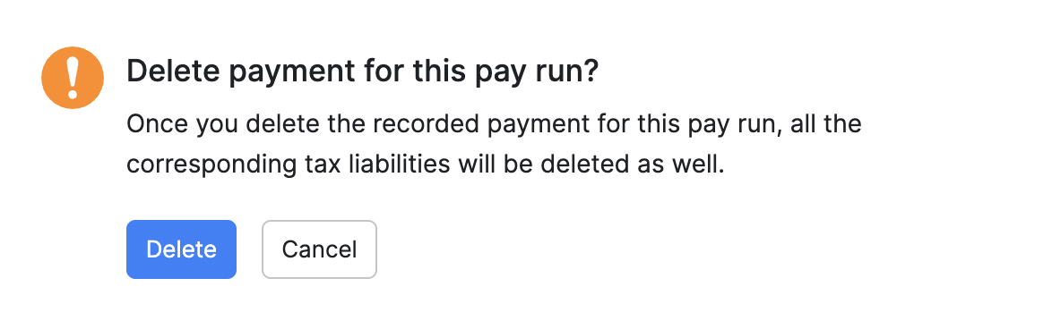 Confirm deleting a recorded payment