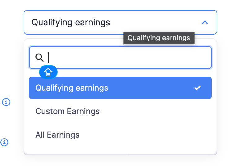 Earnings basis options when setting contribution details