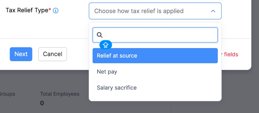 Tax relief types available when setting up a pension provider