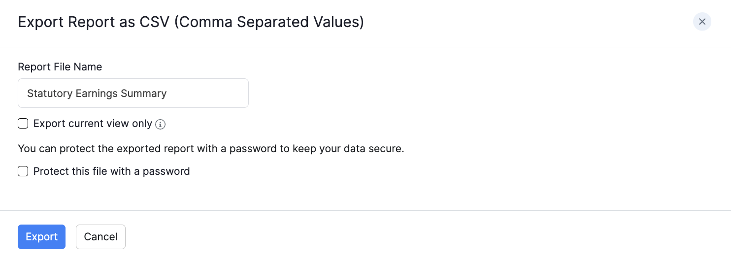 Export report as CSV