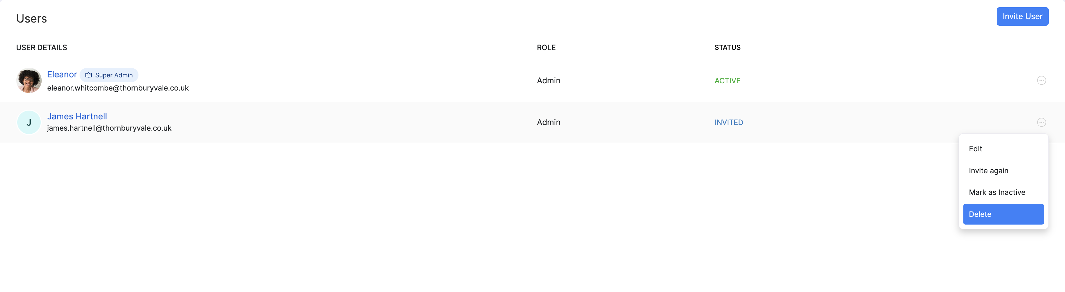 Delete a user in Zoho Payroll