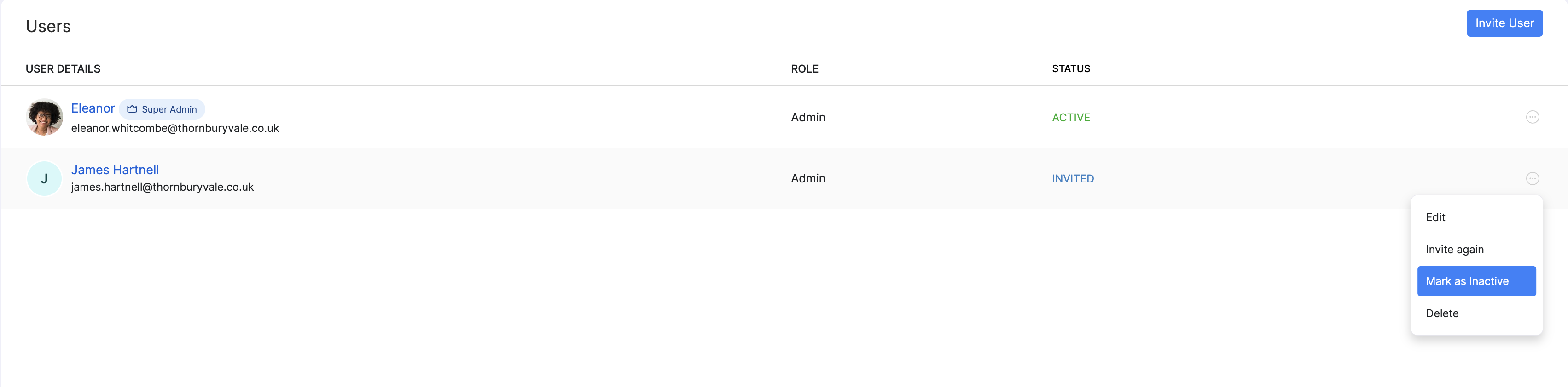 Mark a user as inactive in Zoho Payroll
