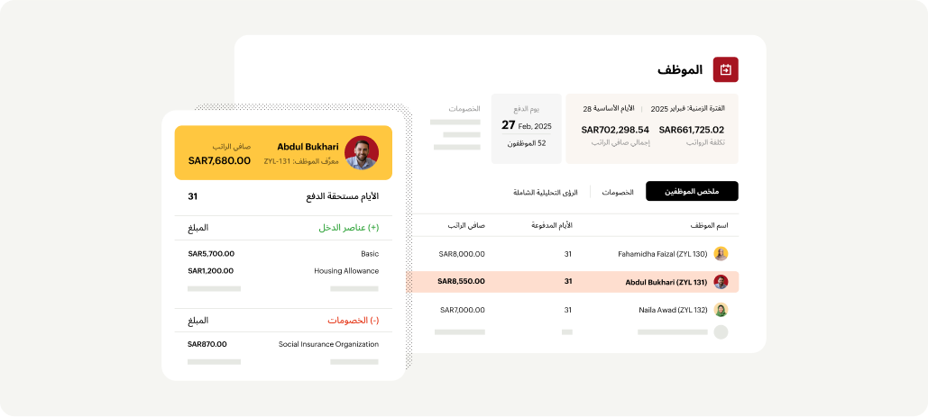 Image depicting the payroll steps in Zoho Payroll saudi