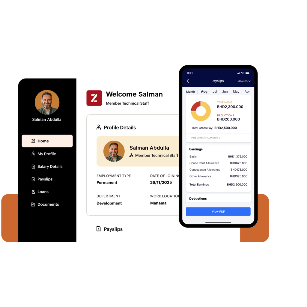 ESS mobile homepage view