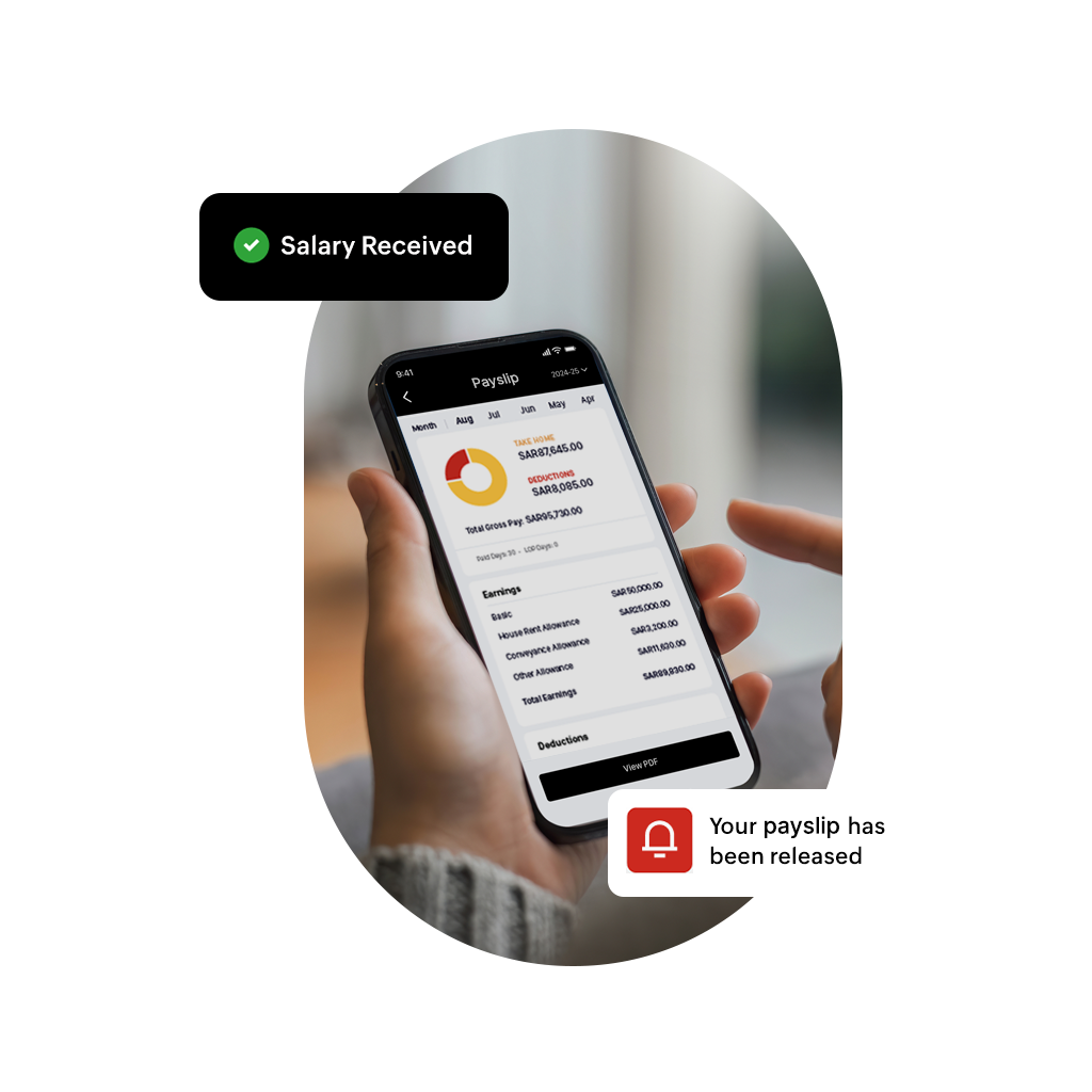 Payslip notification on mobile