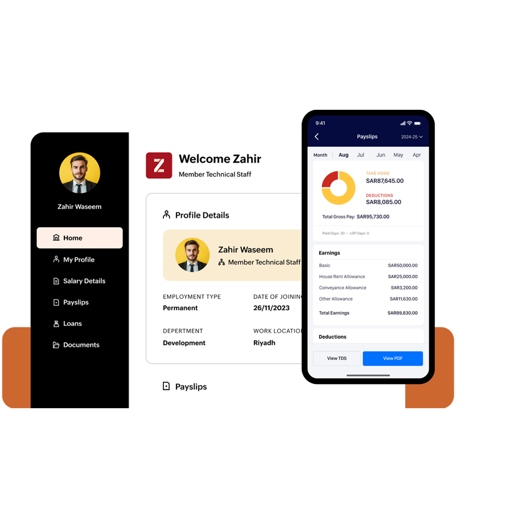 ESS mobile homepage view