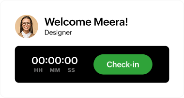 Employee check-in and check-out interface from mobile or computer