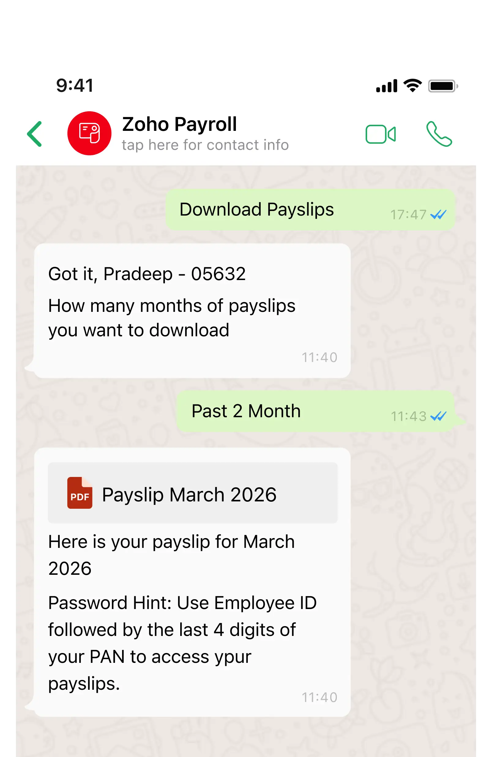 Access past payslips easily