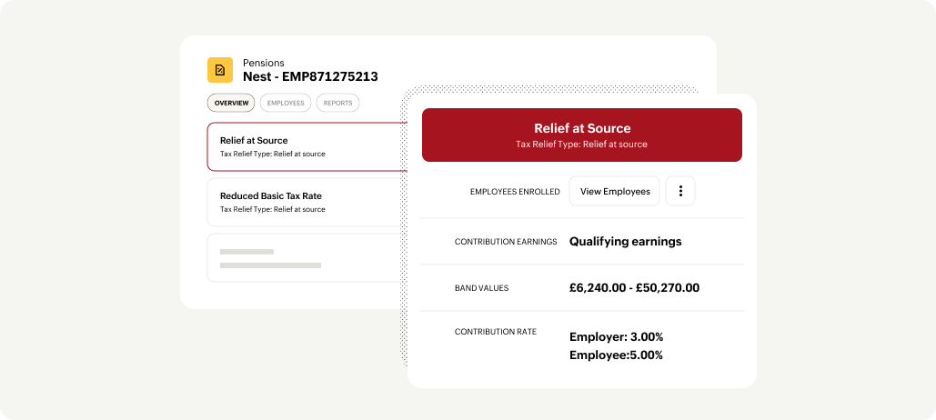 Zoho Payroll UK workplace pension management screen
