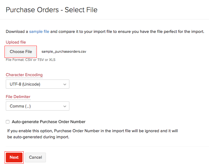 Import Purchase Orders