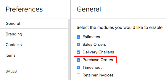 Enable purchase orders