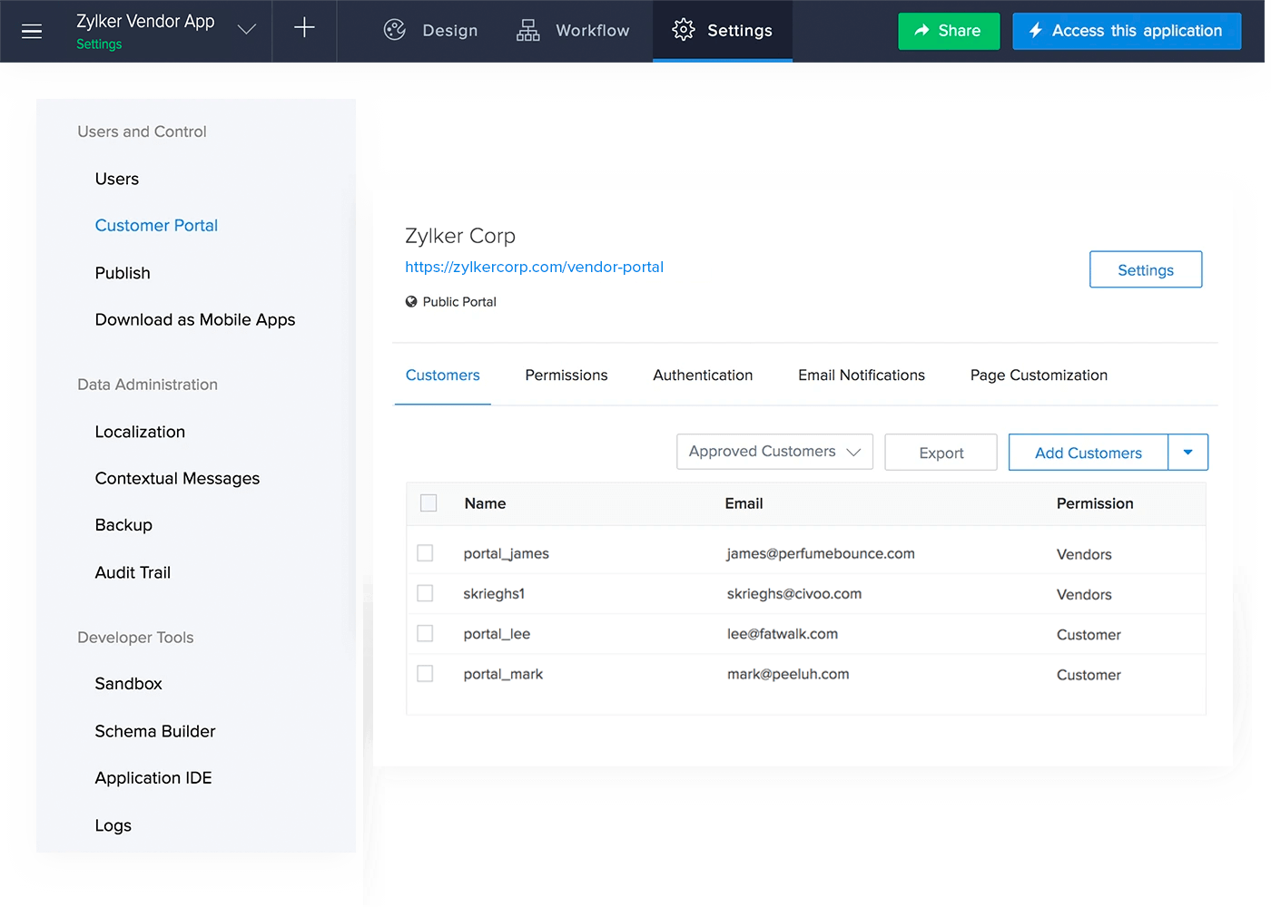 Deliver personalized customer portals