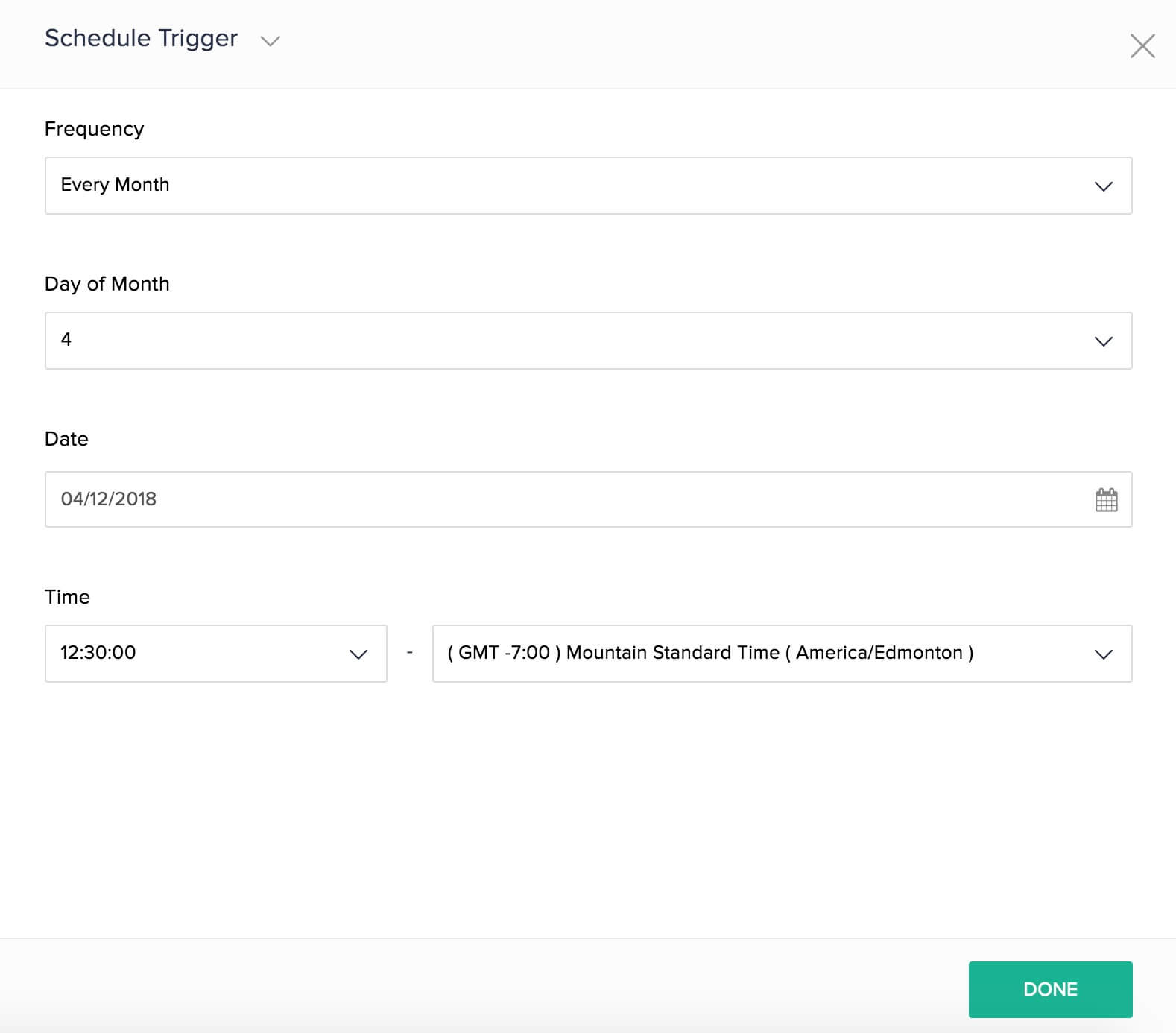 schedule trigger data