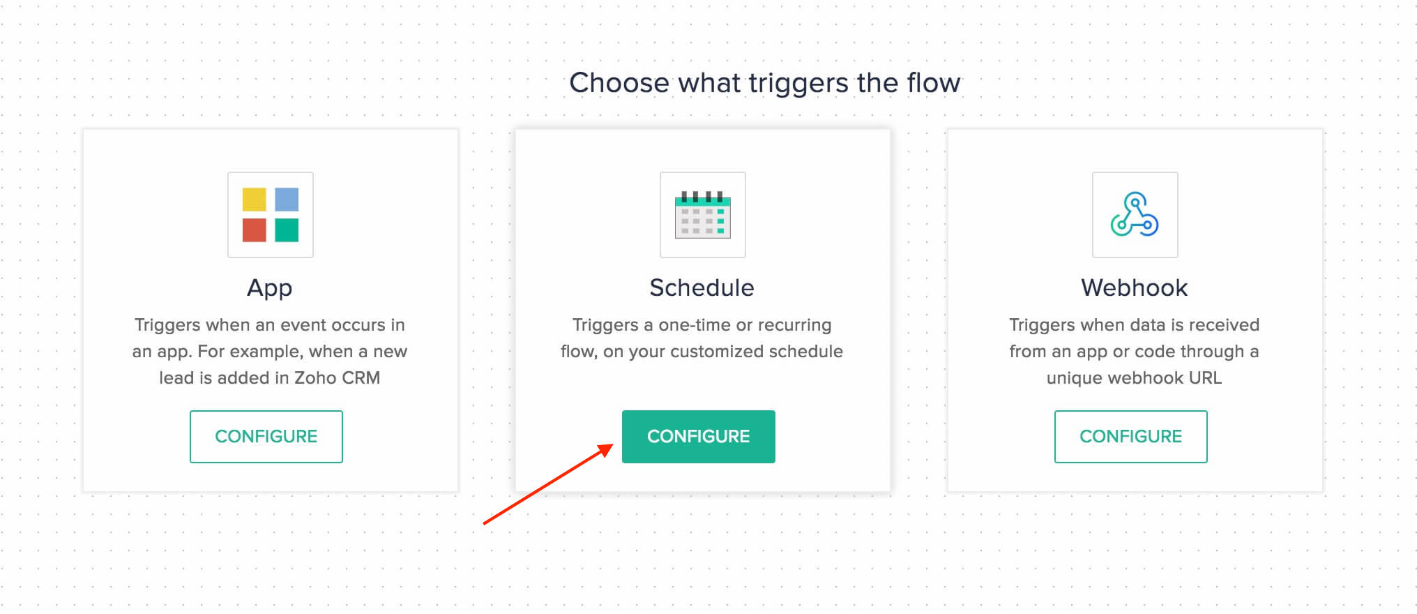choose schedule trigger