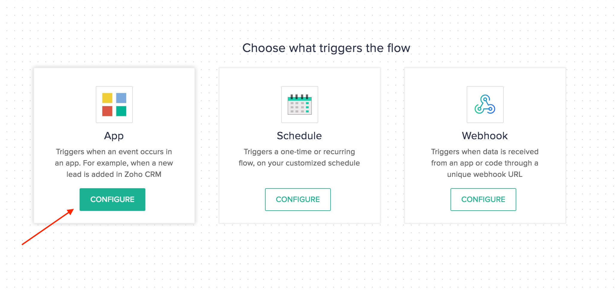 choose app trigger