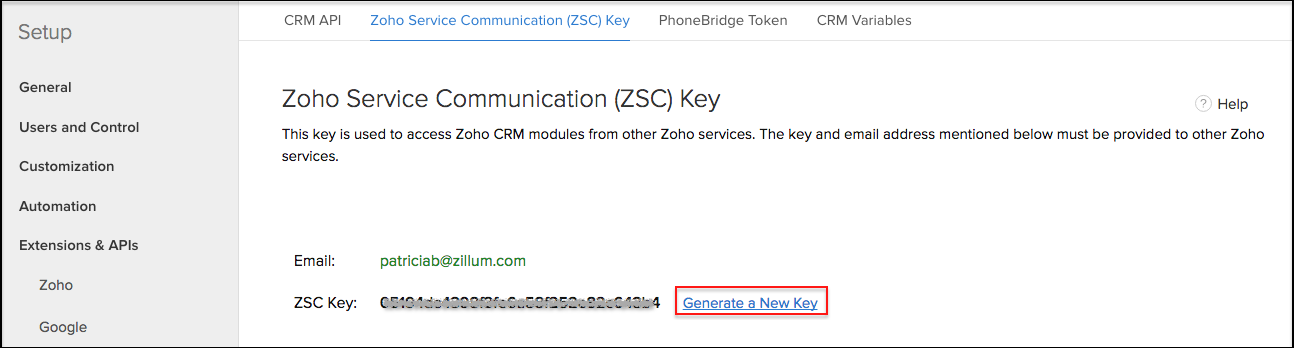 ZSC key generate