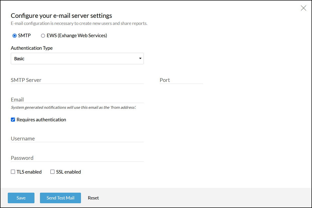 analytics-initial-mail-server-configuration-page