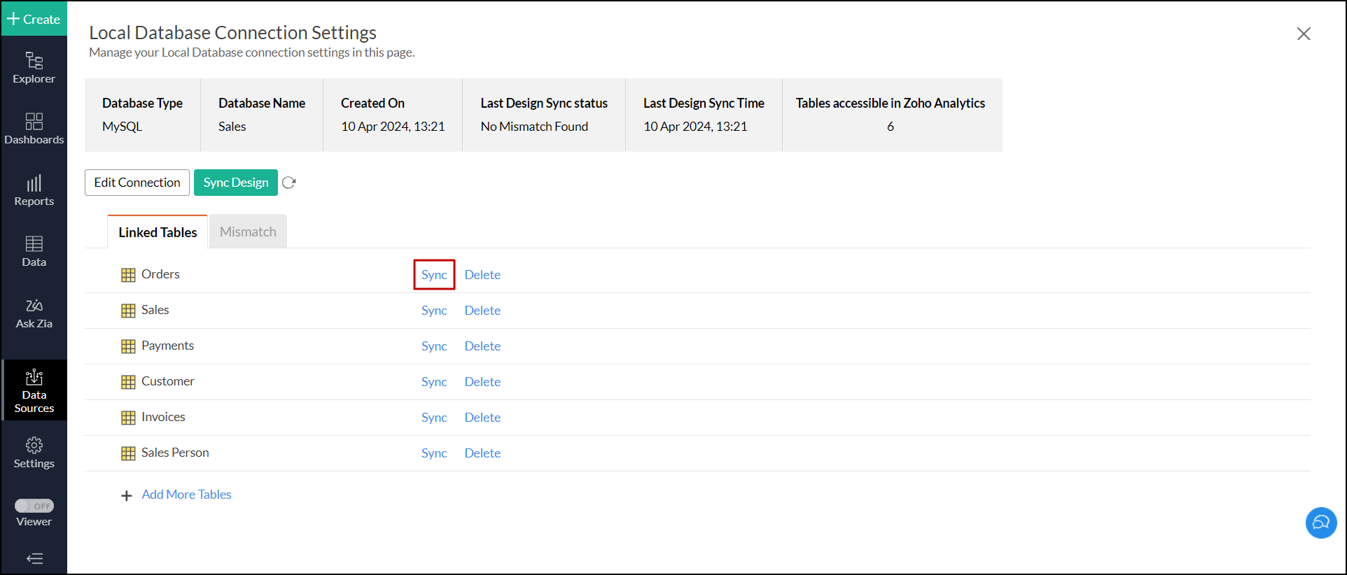 mysql-import-single-table-meta-data-sync