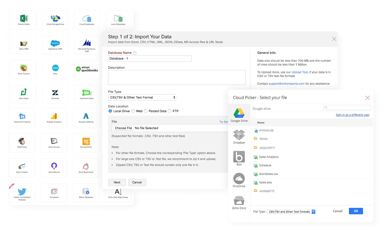 SMB Analytics Data Integration Integration in smb analytics - Zoho Analytics