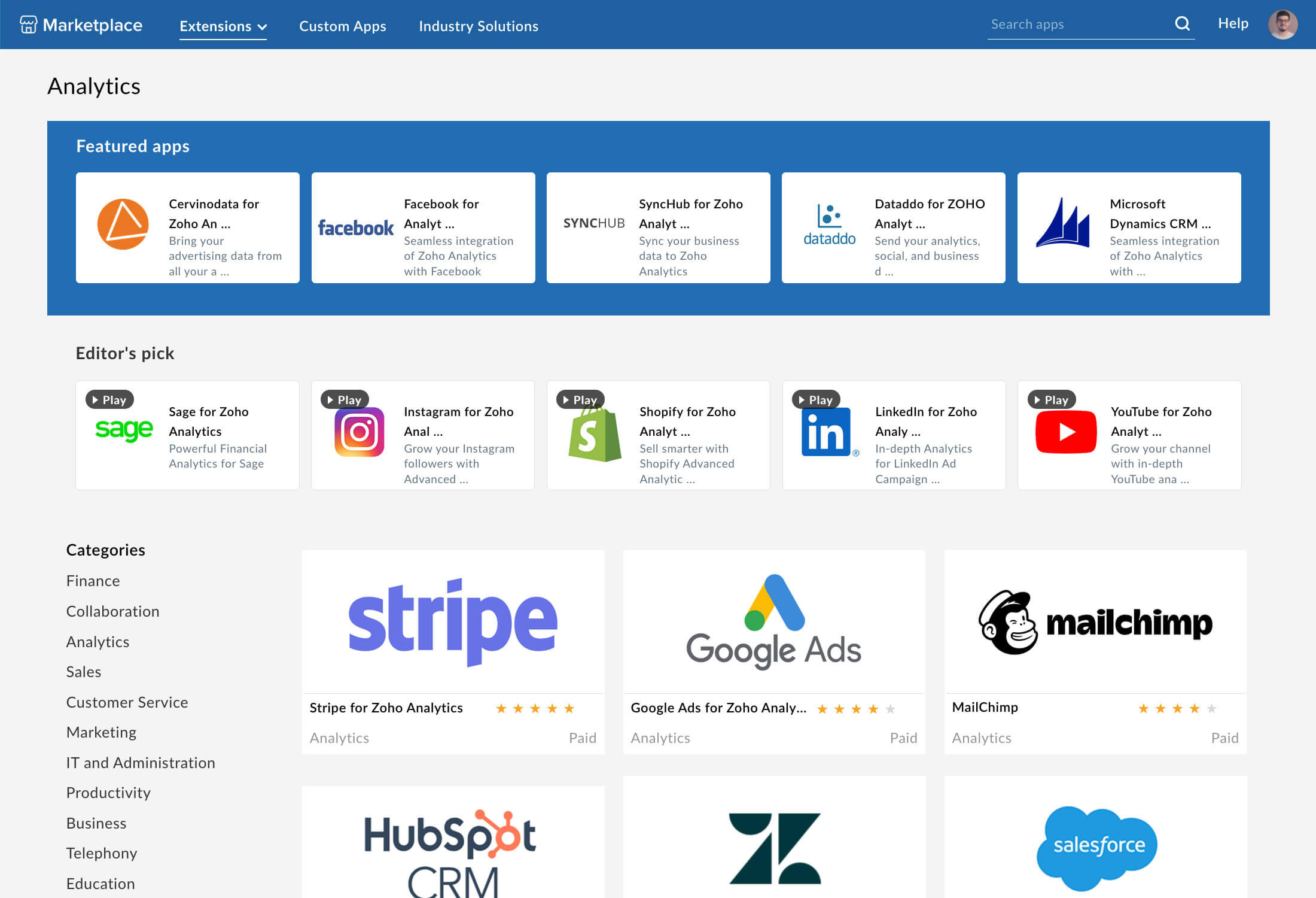 Zoho Marketplace