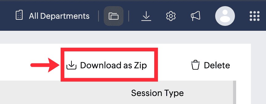 An option to download the files as zip