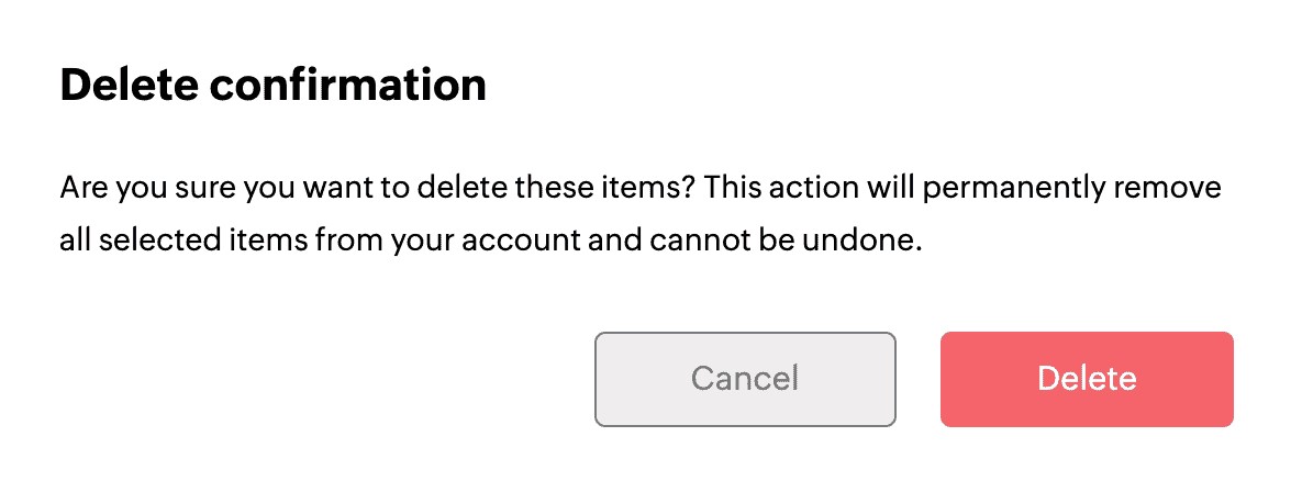 Delete confirmation prompt