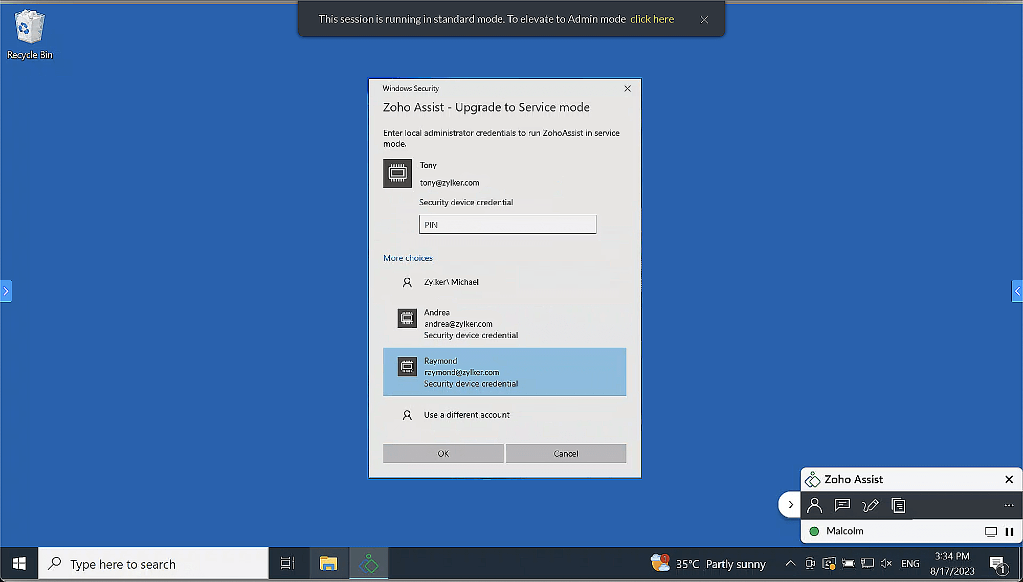 Smart card PIN prompt
