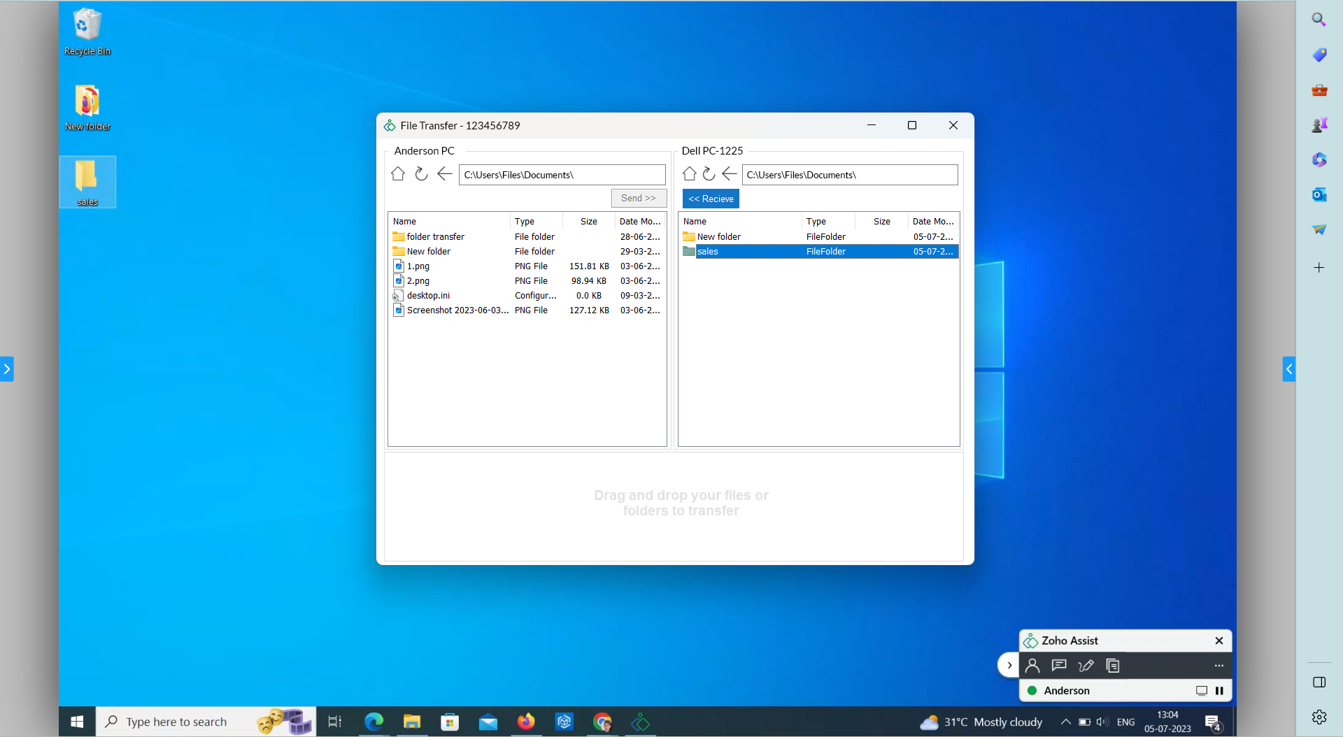 Receive Folder Web Client