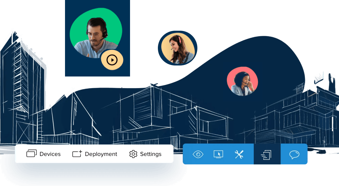 Enterprise multi-site remote access infrastructure illustration