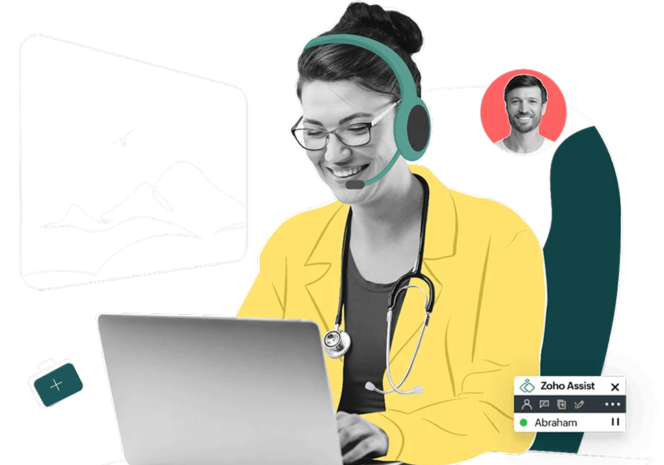 Healthcare clinician using a connected medical workstation