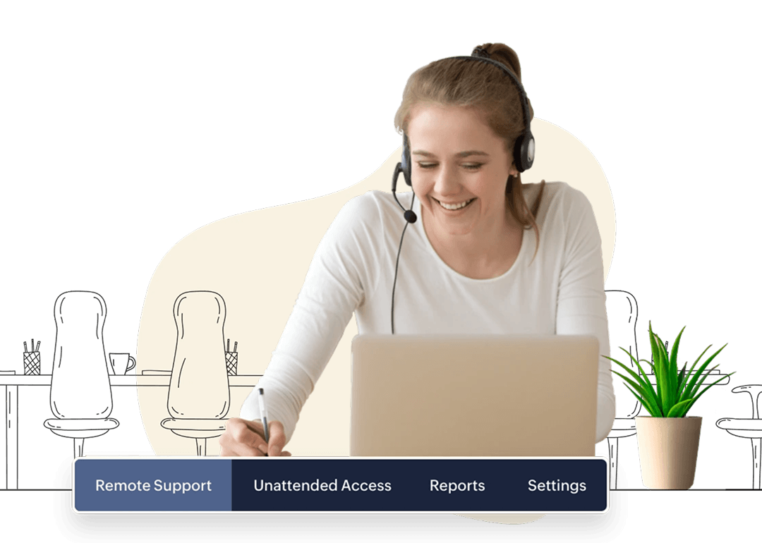 Small business team troubleshooting issues remotely