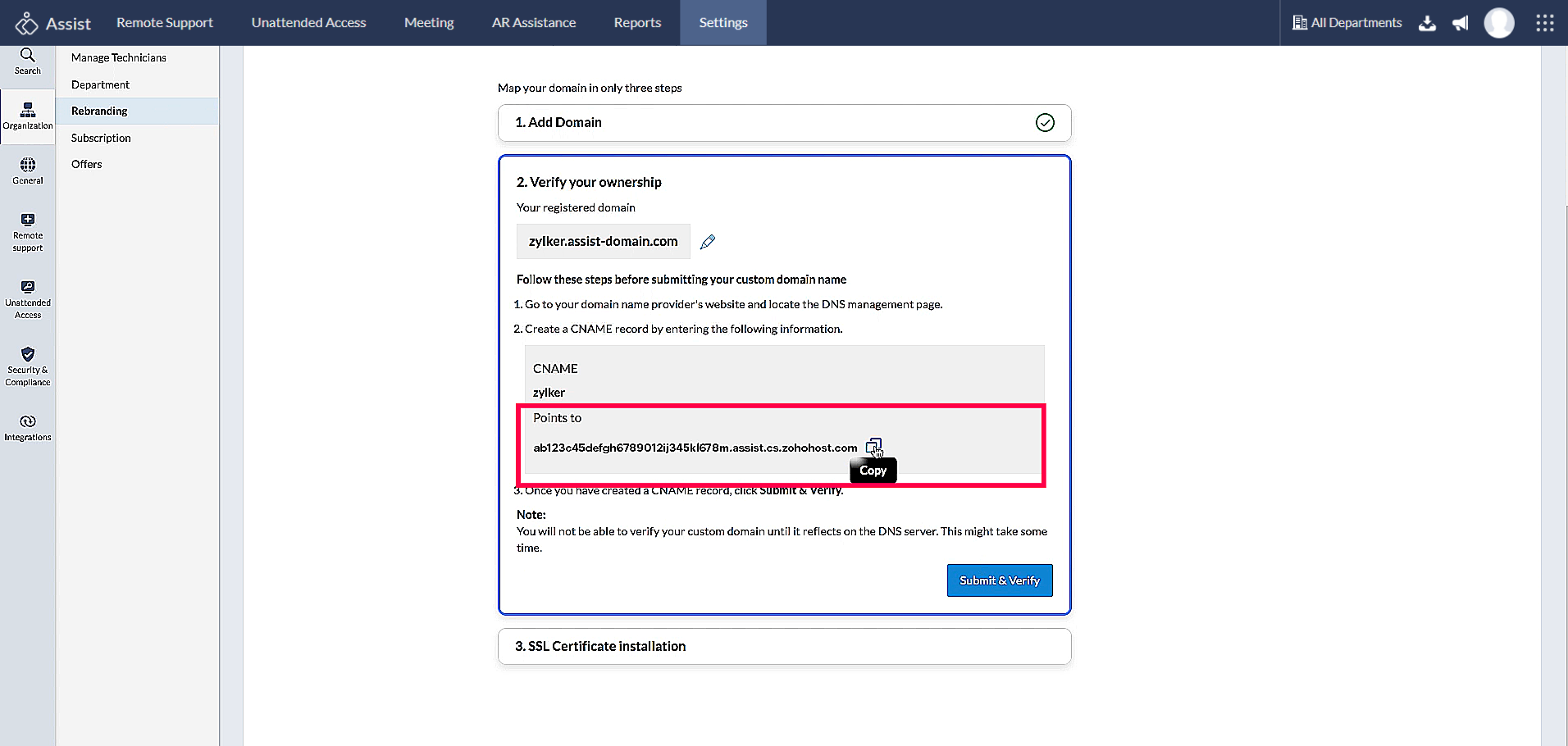 Verify Domain Ownership