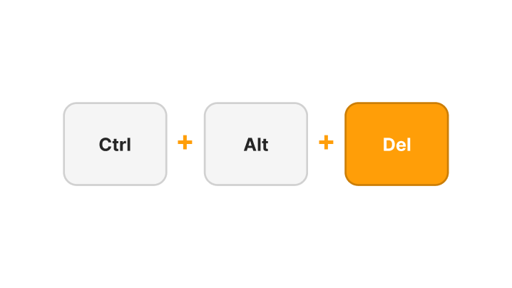 Ctrl plus Alt plus Del key combination