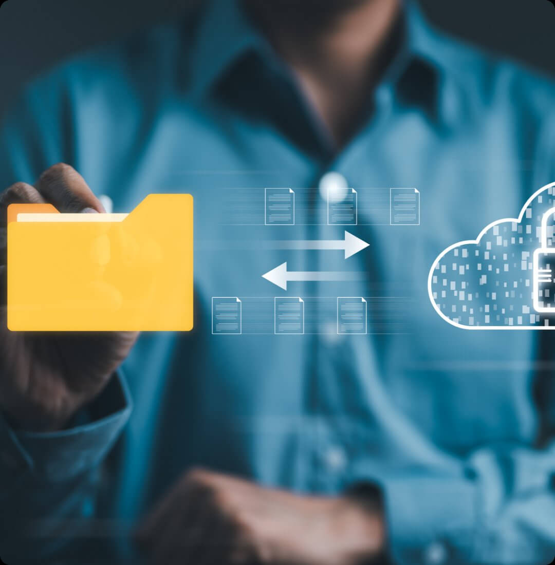 Magnifying glass focusing on secure user access with key symbol