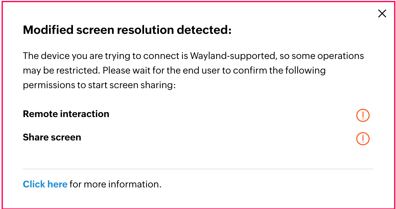 Wayland screen sharing prompt