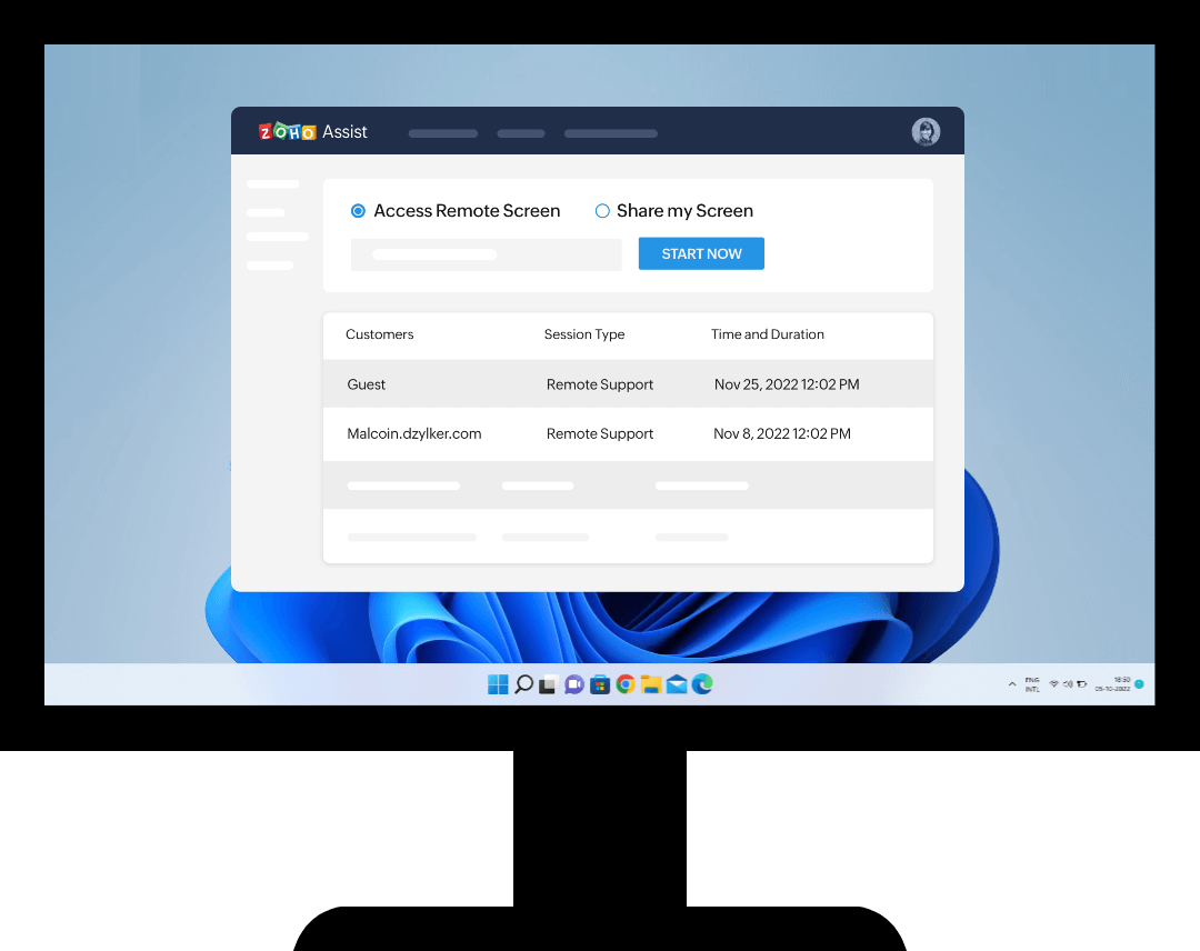 Zoho Assist-Windows 11 remote assistance